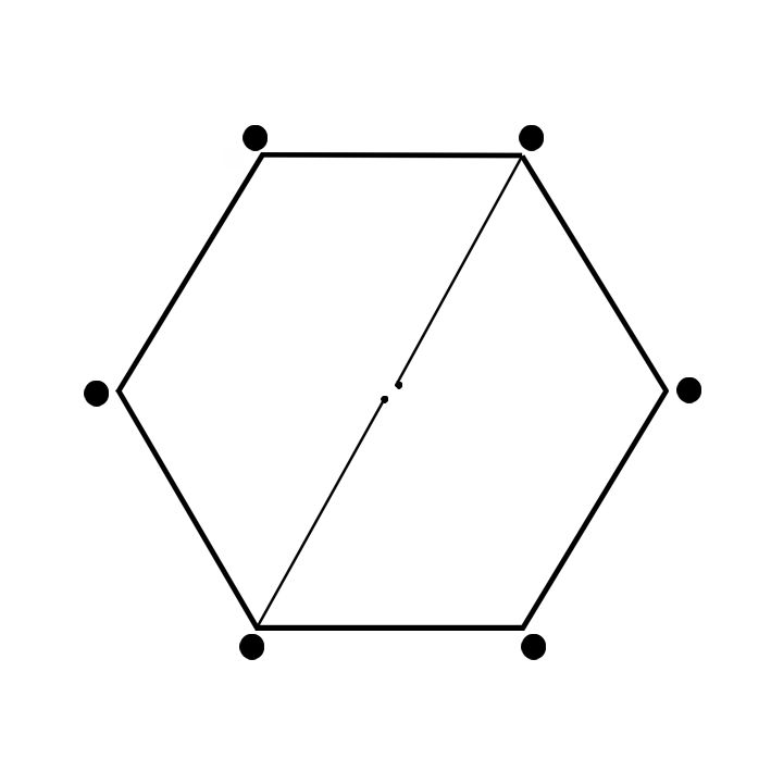 Sonnensegelanlage 6-Eck Dm 500 cm